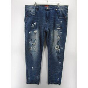 Bleecker & Mercer Jeans 42X34 Slim Motorcycle Distressed Paint Splatter